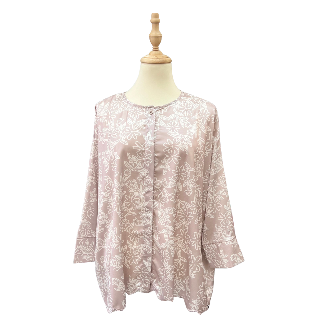 Blouse Satin Sulam Top - Fleur (Champagne)