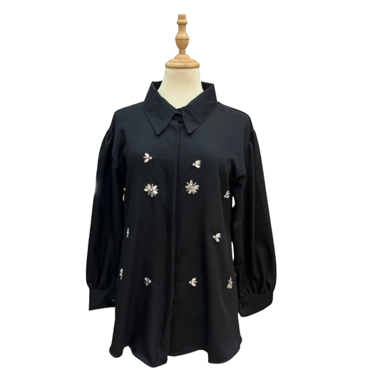 Beaded Top - Black