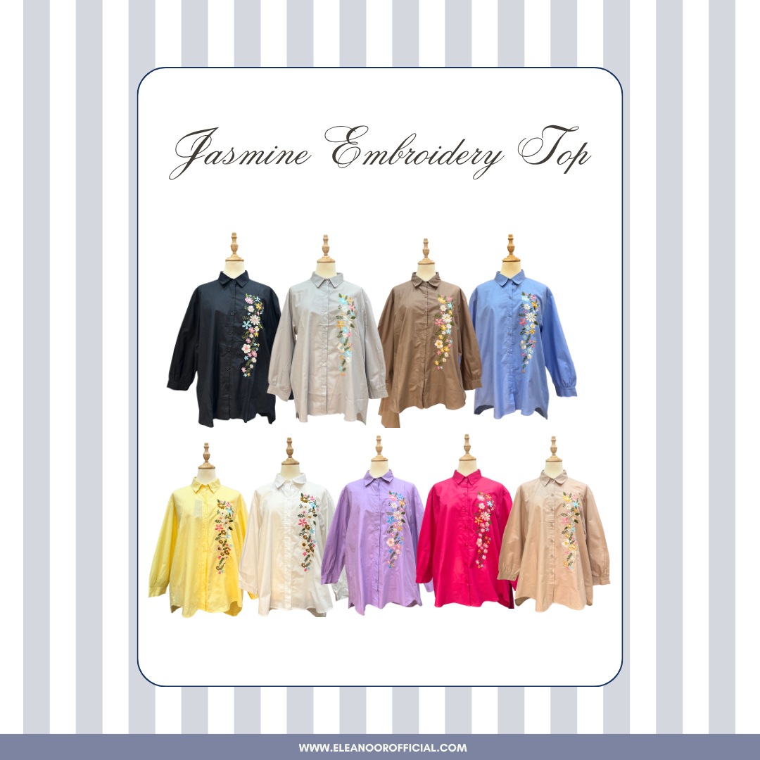 Jasmine Embroidery Top - Brown