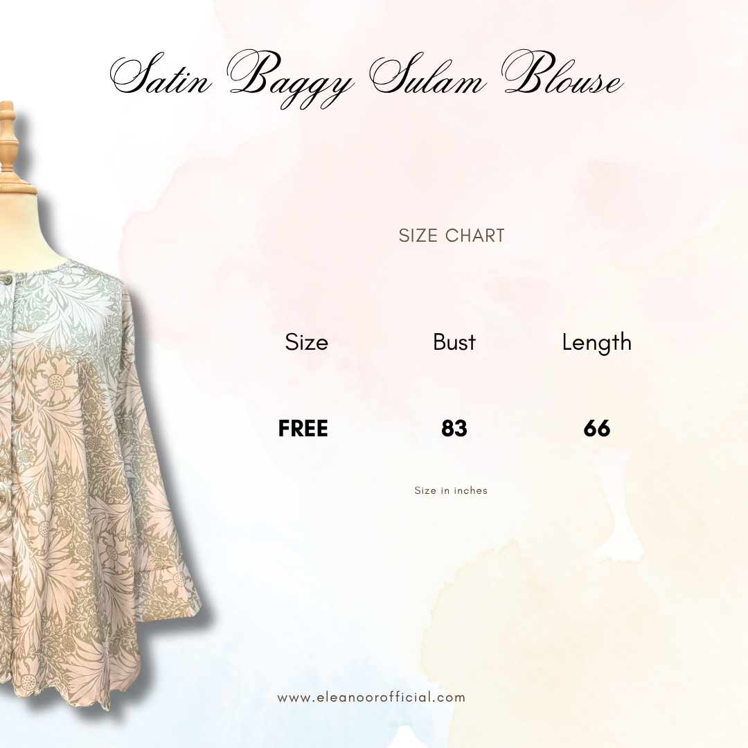 Satin Baggy Sulam Blouse - Lace