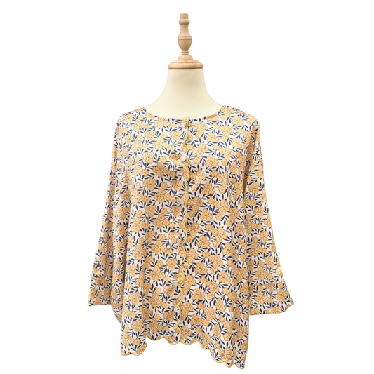 Blouse Satin Sulam Top - Florist (Yellow)