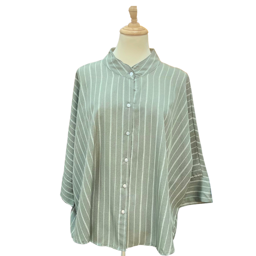 Stripes Top - Dusty Green