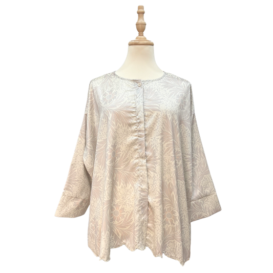 Satin Baggy Sulam Blouse - Lace