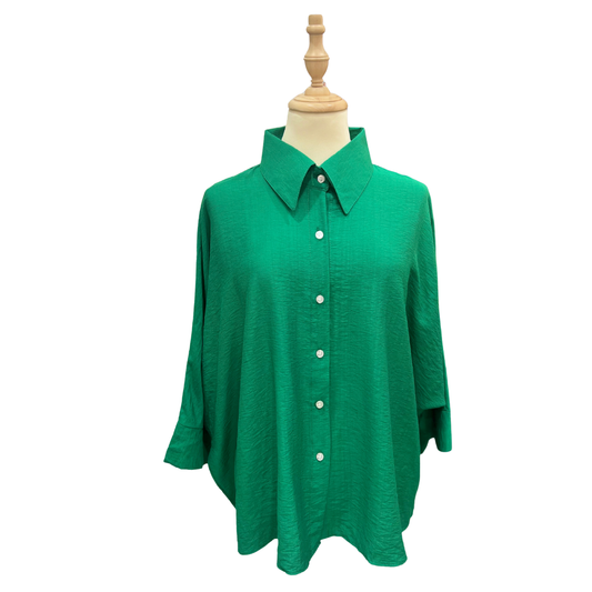 Plain Cotton Linen Top - Pickle