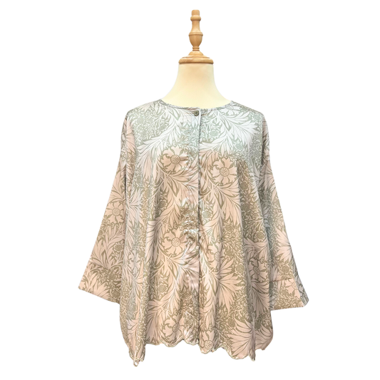 Satin Baggy Sulam Blouse - Garden