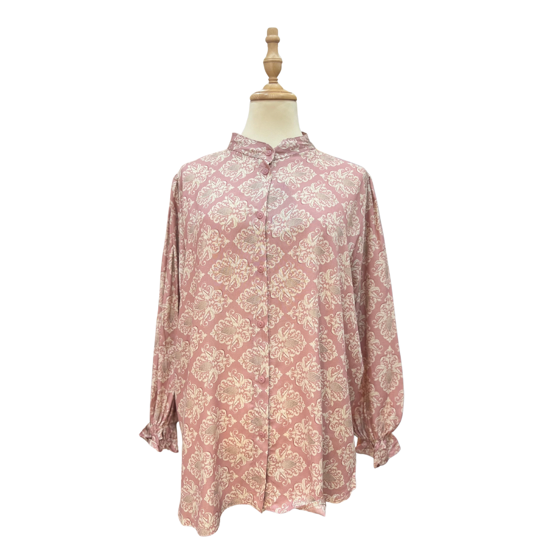 Raina Cotton Rayon Top - Monogram