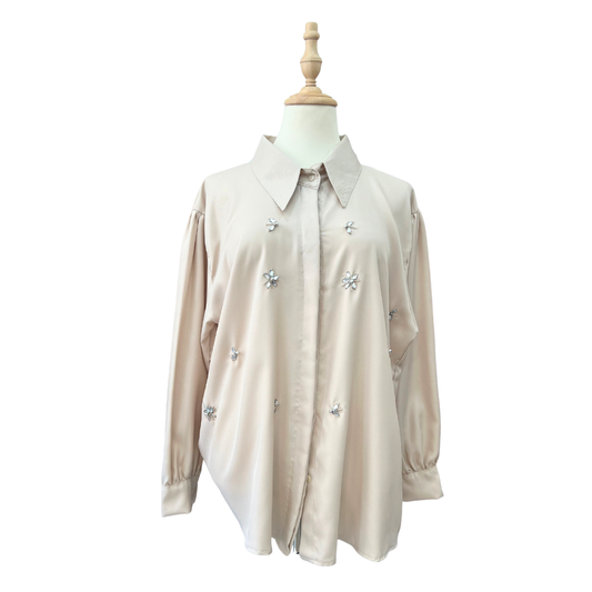 Beaded Top - Cream