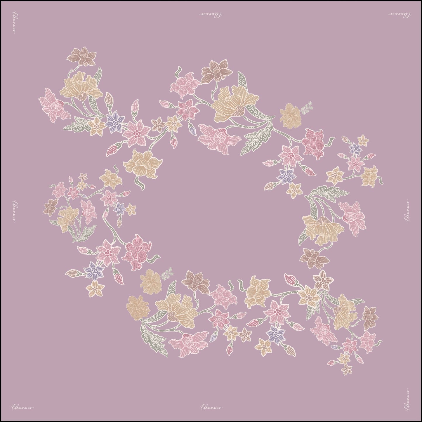 Batik in Matte Satin Square (Lily)