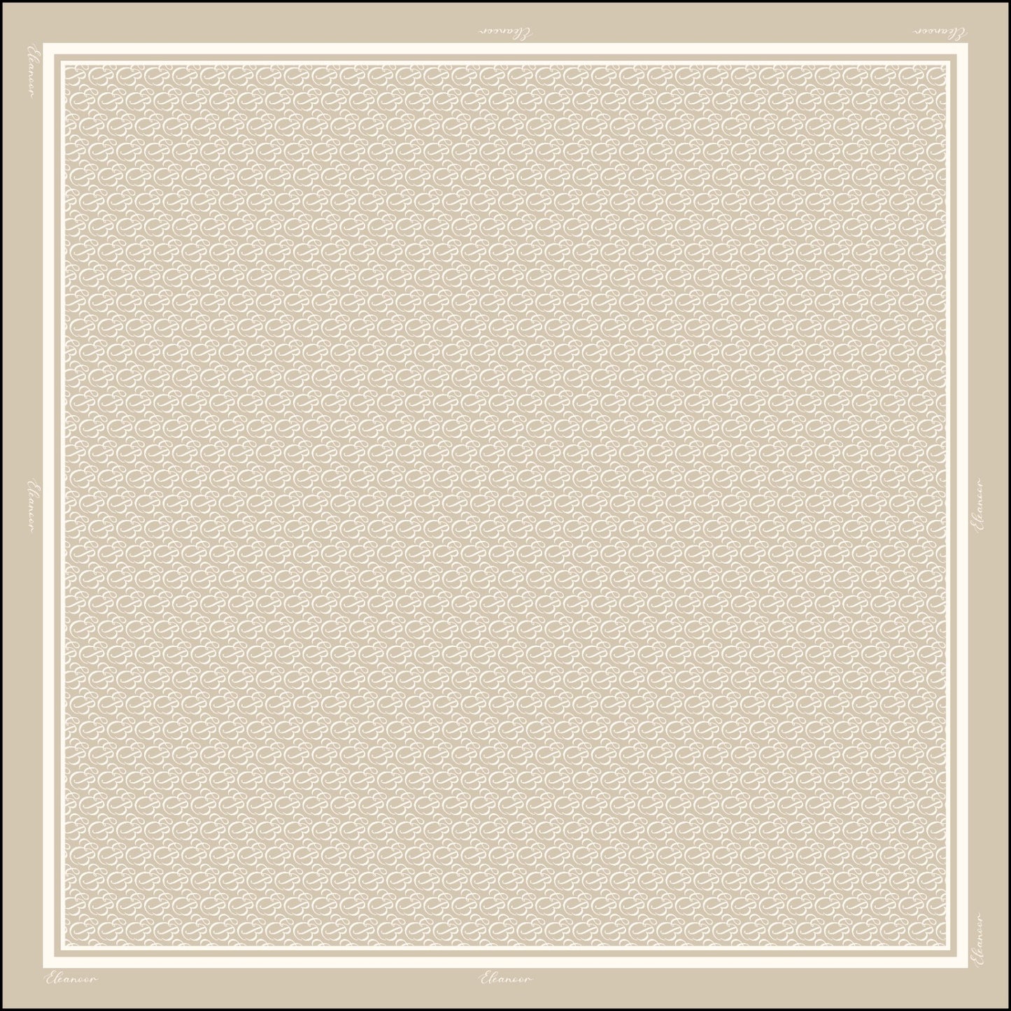 Monogram in Matte Satin Square (Champagne)