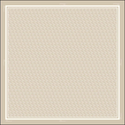 Monogram in Matte Satin Square (Champagne)