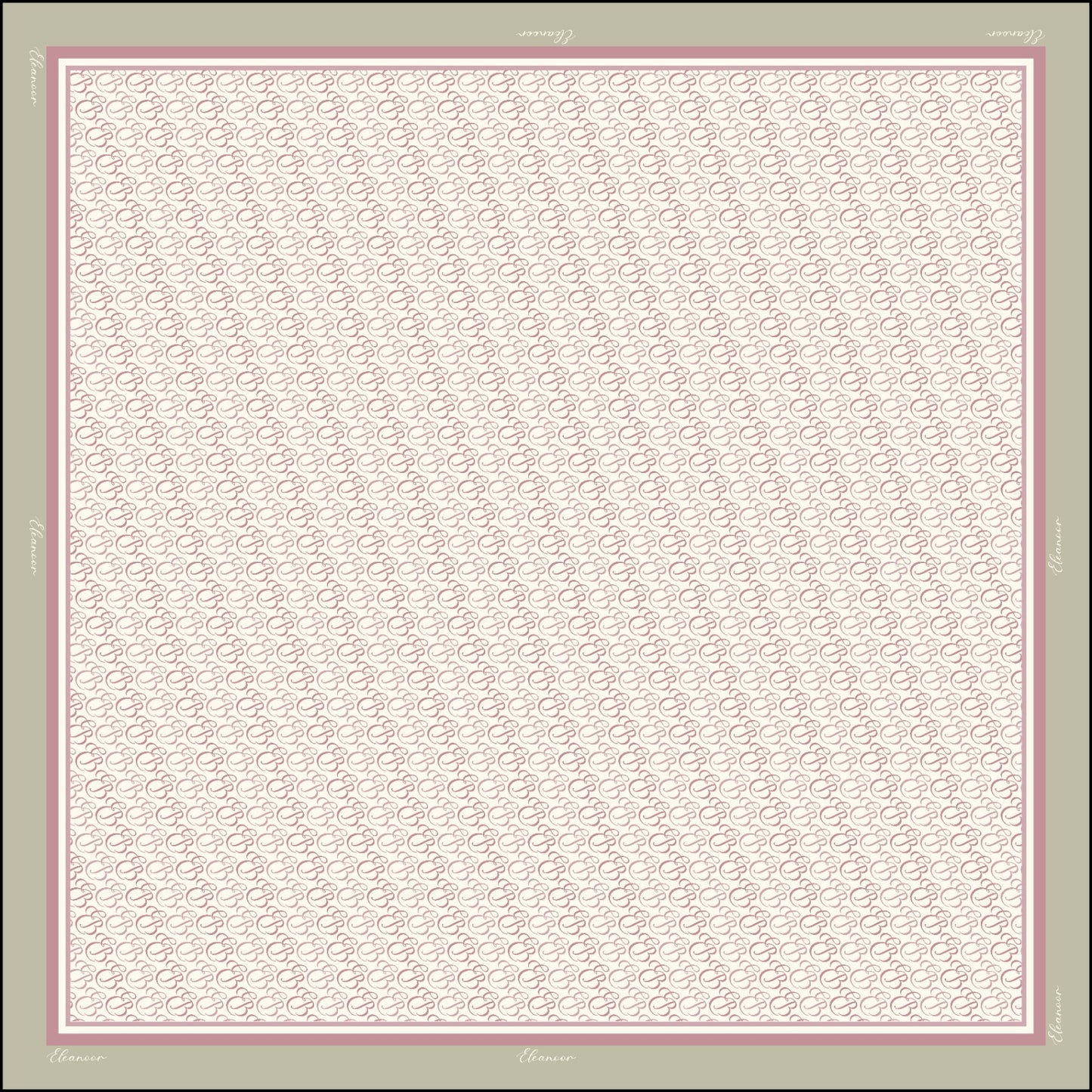 Monogram in Matte Satin Square (Matcha Berry)