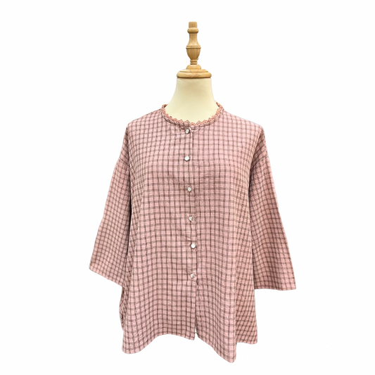 Checkered Top - Blush