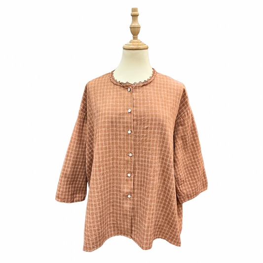 Checkered Top - Tangerine