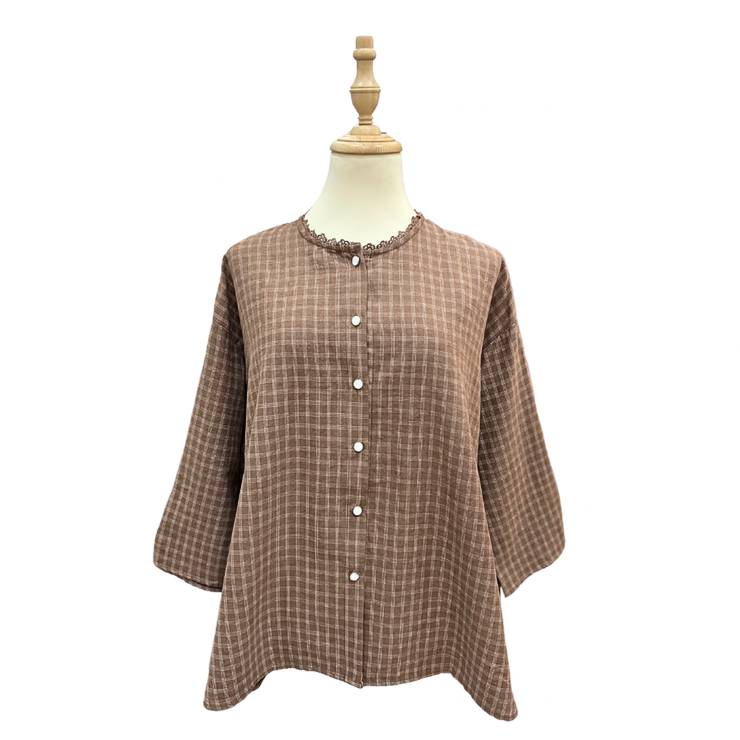 Checkered Top - Cocoa