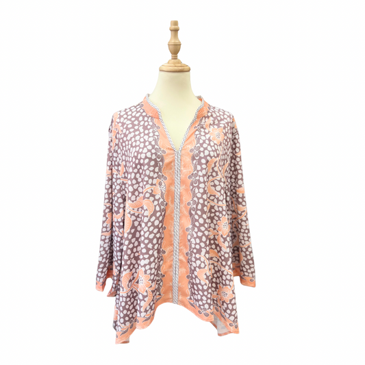 Adlina Batik Floral Top - Sunset